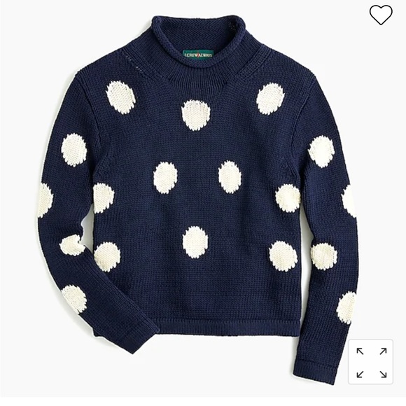 JCREW Women's 1988 rollneck™ cropped sweater in dot - Picture 1 of 6